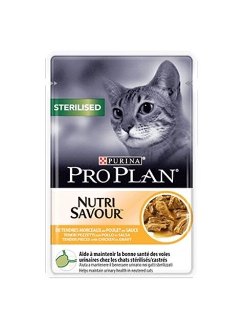 Зоомагазин Данени, пауч за кастирани котки, Purina Pro Plan, пилешко в сос.