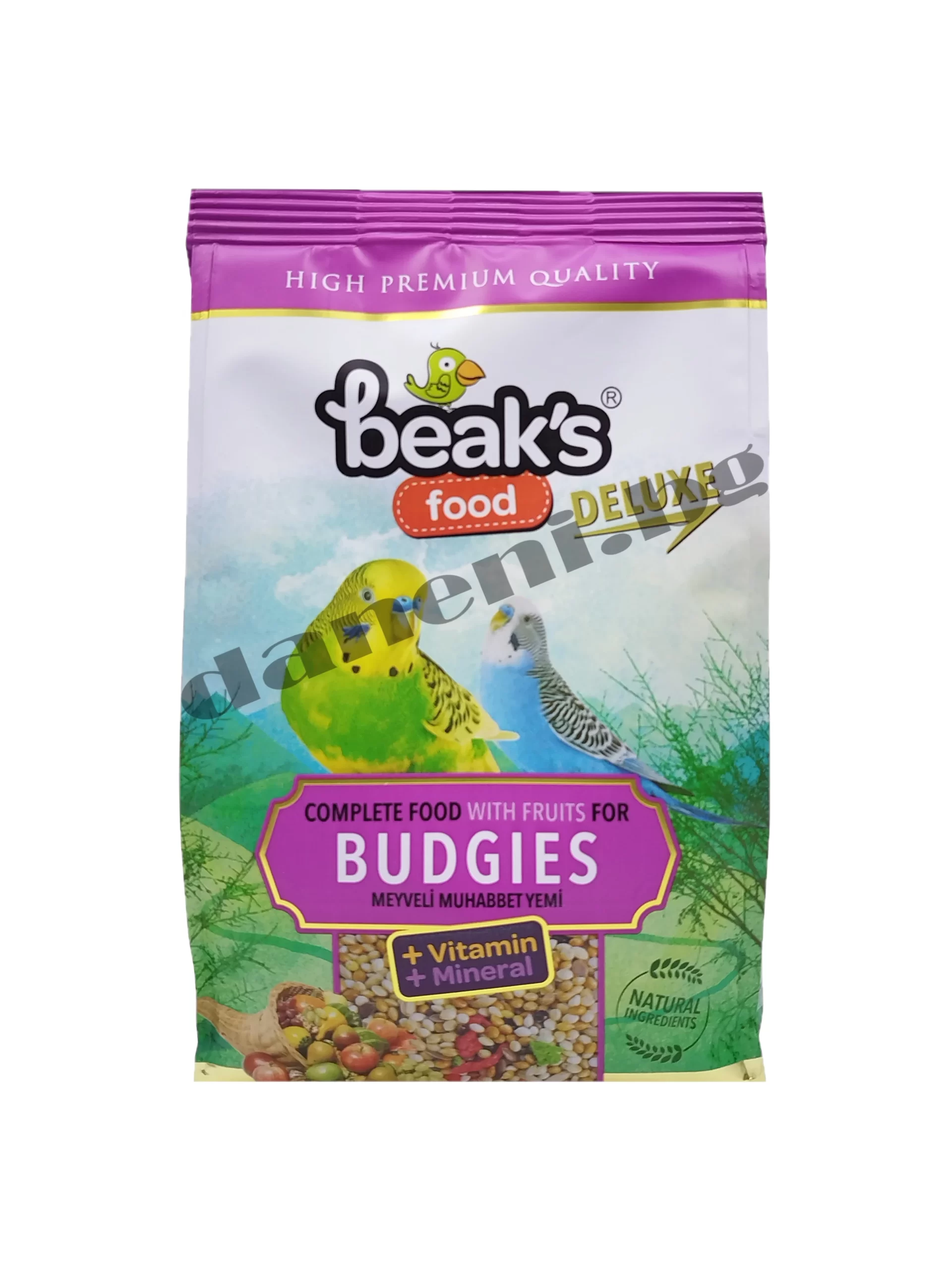 зоомагазин, Храна за вълнисти папагали Beaks Deluxe Natural Food Budgies Fruits - Пълноценна ежедневна храна с плодове,
