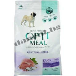 OptiMeal Hypoallergenic Super Premium - Суха хипоалергенна гранула за куче от дребна порода и възраст над 12 месеца - Патица 4 кг